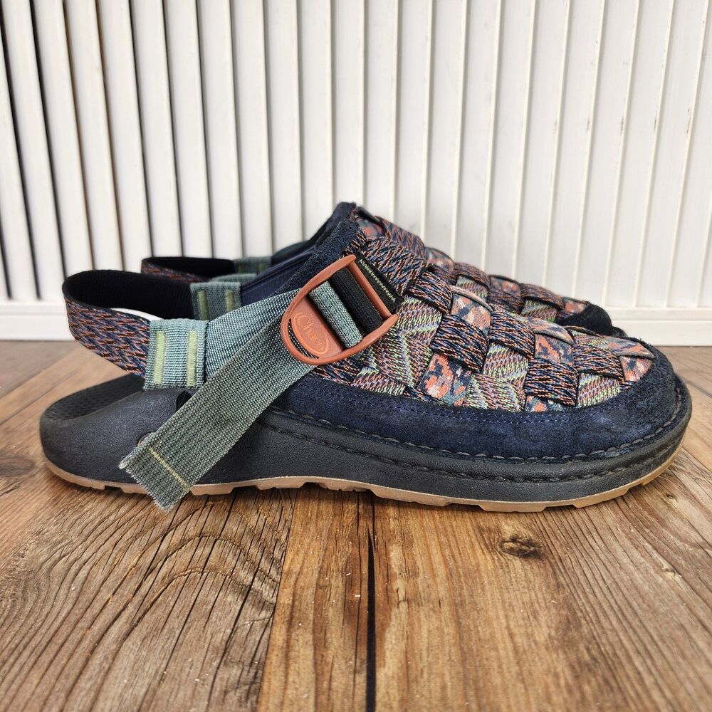 Chaco Canyon Woven Clogs Mens Size 10 Earthy Mosaic Zig Zag Fungi Boho Shoes